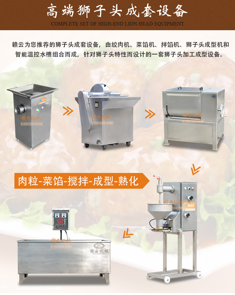 批量加工獅子頭的全套設(shè)備，肉圓加工機(jī)器廠家(圖2)