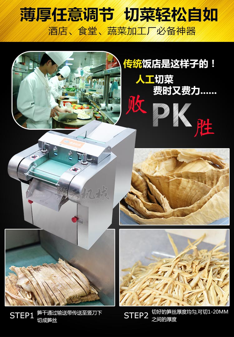 小作坊、夫妻店、餐飲店配備的多功能切菜機，切片、切絲、切丁、切段一機多用(圖2)